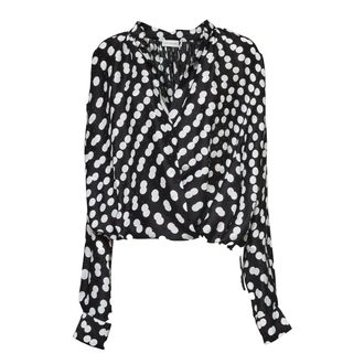 Dries Van Noten Cenver Polka Dot Drawstring Hem Shirt