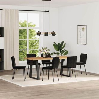vidaXL Silla De Comedor 6 Unidades Terciopelo Negro Vidaxl