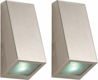 ETC Shop Set di 2 luci da parete intelligenti in acciaio inox con controllo vocale e app per illuminazione da esterno, incluse lampadine led rgb