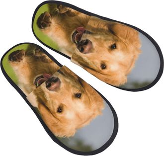 Generic Fluffy Slippers Golden Retriever Non-Slip Cotton Slippers Warm Cotton Slipper For Women Home Ladies L