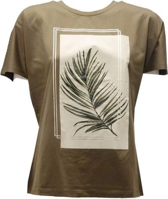 Max Mara Tops, Dames, Groen, XS, Katoen, Abbono Model T-Shirt