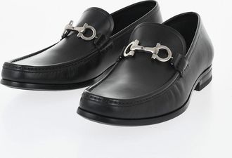Ferragamo Leather Loafers CHRIS with Silver Gancini Detail Salvatore Ferragamo