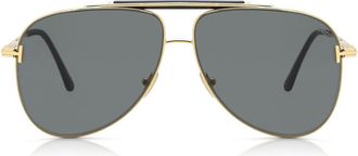 Tom Ford FT1018 BRADY 30A Mens Sunglasses Gold Size 60