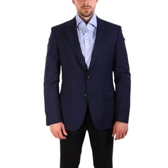 HUGO BOSS Heren, Jassen, Blauw, Maat: L Leer