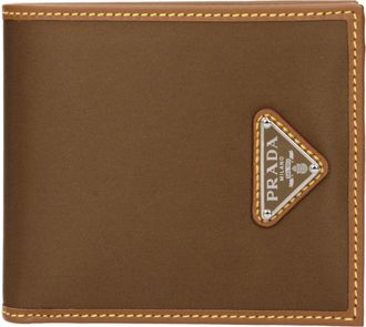 Prada Bruine Stoffen Portemonnee