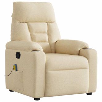 vidaXL Sill&oacute;n De Masaje Reclinable De Tela Crema Vidaxl