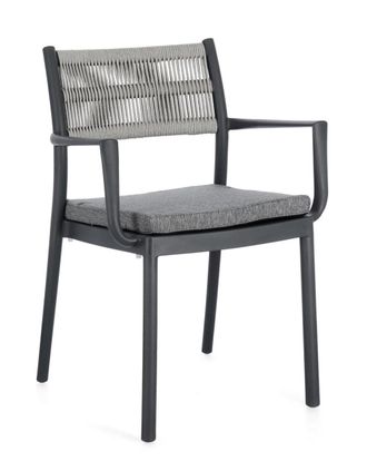 BIZZOTTO Conjunto de 6 sillas de polipropileno gris claro/ant