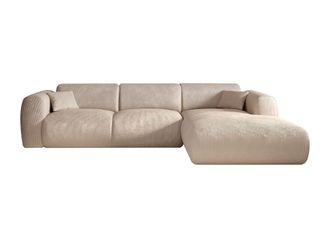 VENTE-UNIQUE.COM Sof&aacute; rinconera terciopelo beige