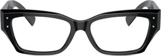Dolce & Gabbana Eyewear logo-engraved rectangle-frame glasses - women - Acetate - 51 - Black