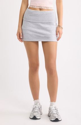 BP. Foldover Fleece Miniskort in Grey Soft Heather at Nordstrom, Size Xx-Small