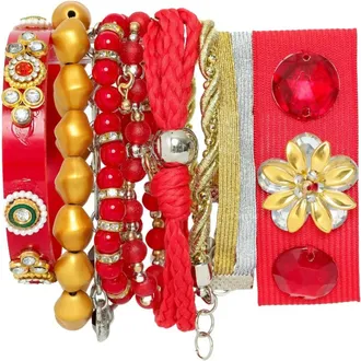 Amir Slama Bracciale con perline - Rosso