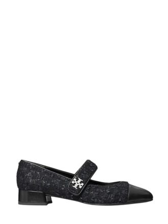 Tory Burch Black Logo Ballet Flats
