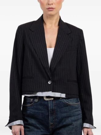 WE-AR4 The Cocktail pinstriped single-breasted jacket - Black