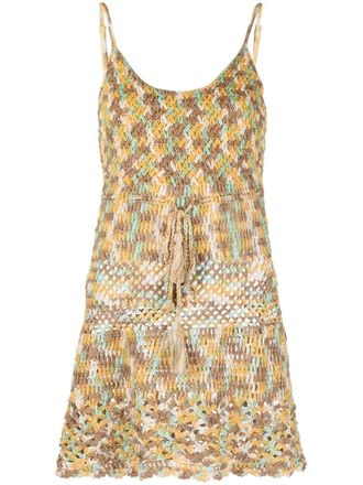 Akoia Swim Multicolour crochet minidress - women - Cotton - L - Yellow