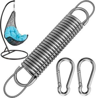 OEM Silla Suspendida Con Suspensi&oacute;n De Resorte, Capacidad De Carga De 300 Kg, 2 Mosquetones M10, 1 Anillo Giratorio Y 1 Resorte. Suspensi&oacute;n De Acero Inoxi