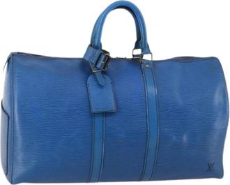Louis Vuitton Pre-owned Vintage Weekendtas - Dames - Vintage Weekendtas - Blauw - ONE Size - Leer - Vintage