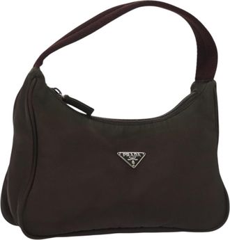 Prada Re-Edition 2000 Hobo Tessuto Brown Nylon Handbag (Pre-Owned)
