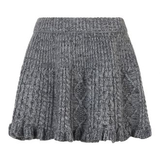 Red Valentino Short Skirts, female, Gray, Size: M Short Circular Skirt