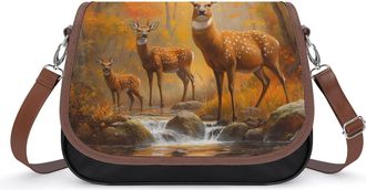Generic Deer Family Crossbody Bags for Women Shoulder Messenger Bag Purse Handbags