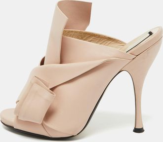 N&deg;21 N21 Beige Leather Ronny Pleated Mules