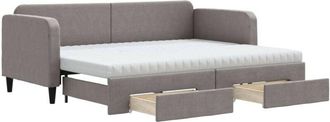 vidaXL Vidaxl - Sof&aacute; Cama Nido Con Cajones Tela Gris Taupe 80x200 Cm