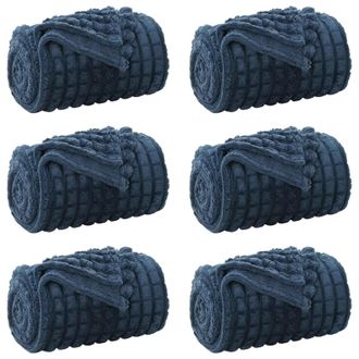 vidaXL Mantitas De Sof&aacute; 6 Pcs Azul Marino 150 X 130 Cm Lana Vidaxl
