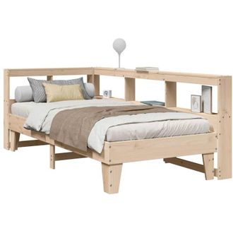 vidaXL Cama Con Estanter&iacute;a Sin Colch&oacute;n Madera Maciza De Pino 90x190 Cm Vidaxl