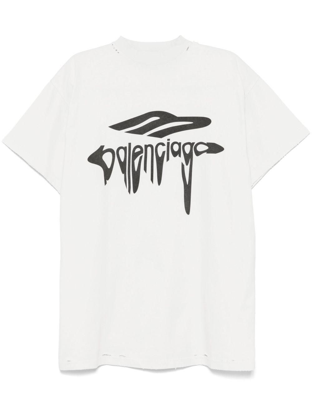 shirt 9000) White FW25 (839277TRM28 Tシャツ・カットソー poplin BALENCIAGA