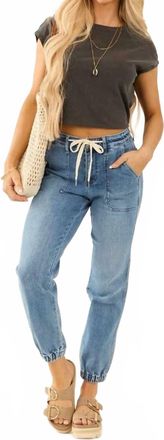 Judy Blue High Waist Denim Jogger Pants In Medium Wash