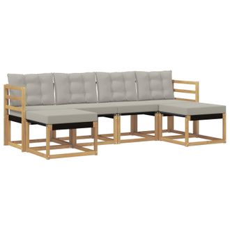 vidaXL Conjunto De Sof&aacute;s De Exterior 6 Pcs Blanco Y Gris Claro Vidaxl