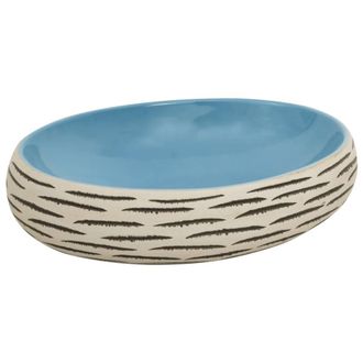 Berkfield Home Countertop Basin Multicolour Oval 59x40x15 cm Ceramic | Size: 59 x 40 x 15 cm
