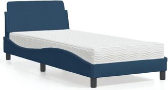 vidaXL Cama Con Colch&oacute;n Tela Azul 90x200 Cm Vidaxl