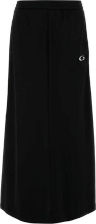 Balenciaga Zwarte Track Rok - Dames - Maxi Rokken - Zwart - XS - Katoen - Rokken