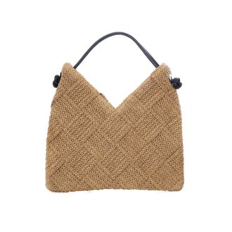 Adornia Natural Raffia Shoulder Hobo Bag