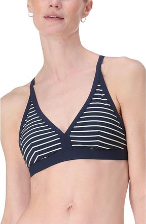 Sweaty Betty Core Racerback Bikini Top in Blue Coastal Stripe at Nordstrom, Size X-Small