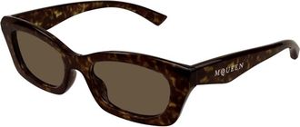 Alexander McQueen Stijlvolle zonnebril Am 0474S - Dames - Zonnebrillen - Bruin - 52 MM - Accessoires