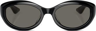 Oliver Peoples X Khaite Black 1969C Oval-Frame Sunglasses - Womens - Acetate