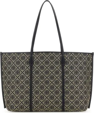 Tory Burch Black Perry T-Monogram Large Tote