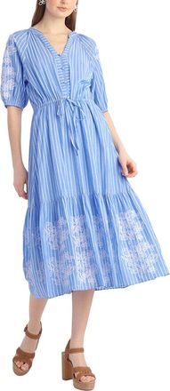 Draper James Martina Midi Dress with Floral Embroidery
