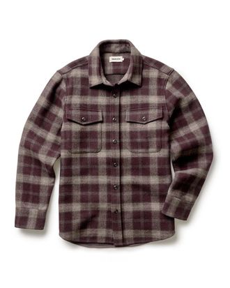 Taylor Stitch The Maritime Shirt Jacket in Burgundy Plaid Wool