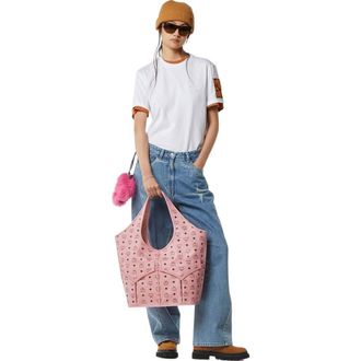 MCM Leni Shopper in Visetos in Soft Pink at Nordstrom