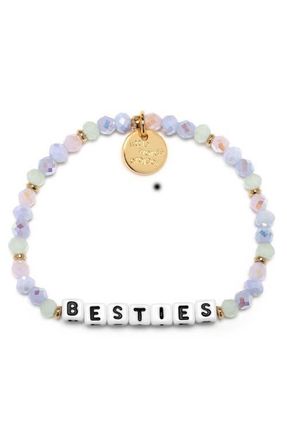 Little Words Project Besties Beaded Stretch Bracelet in White at Nordstrom, Size Small