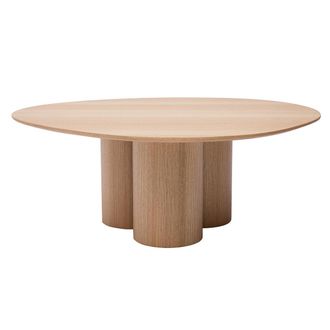 Miliboo Mesa De Centro De Dise&ntilde;o De Madera Clara 100 Cm Hollen