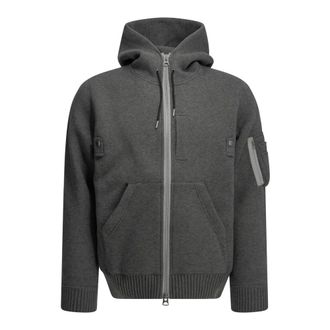 sacai Felpa con cappuccio e zip - - Sweatshirts & Hoodies - Uomo - Grigio - M