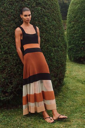 Maeve Sleeveless Blocked Sweater Dress