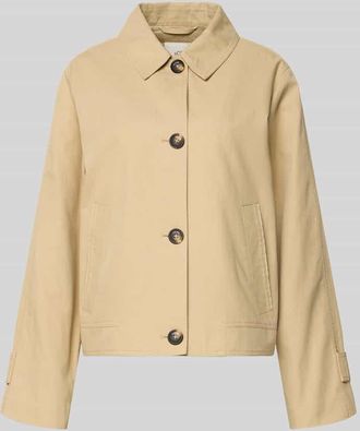 s.Oliver Red Label Regular Fit Trenchcoat aus Baumwoll-Lyocell-Mix in Beige, Gr&ouml;&szlig;e 32
