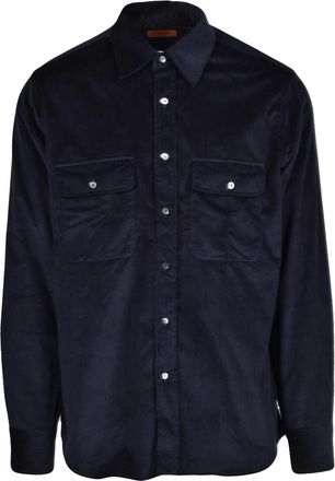 Grigio Blue Corduroy Cotton Shirt