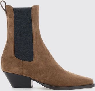 Brunello Cucinelli Suede Chelsea Ankle Boots with a Low Flared Heel