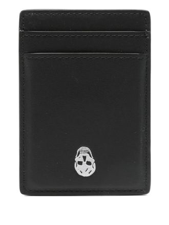 Alexander McQueen Skull Magnetic card holder - men - Calf Leather - One Size - Black