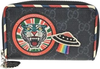 Gucci Pre-owned Wallets, female, Black, Size: ONE SIZE Pre-owned Canvas Wallet